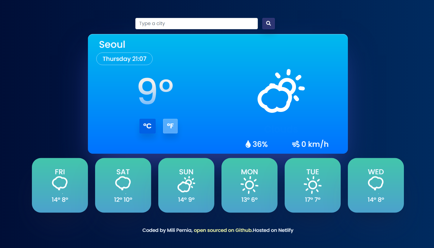 Weather React project